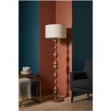 Regent Ahşap Lambader – Keten Başlıklı Modern Salon Lambası – 165 cm İkonik Tasarım