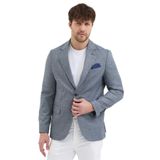 Reggina Erkek Lacivert Poliviskon Kumaşlı Slim Fit Kendinden Mendilli Mono Yaka Spor Blazer Ceket Lacivert 58