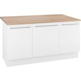 Reggio Kids & Plants Ada Mutfak - Hazır Mutfak Dolabı Alt Modül 150 cm Beyaz Tezgah Dahil Mutfak Dolabı