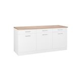 Reggio Kids & Plants Hazır Modüler Mutfak Çekmeceli Alt Modül 180 Cm Beyaz PB60012016