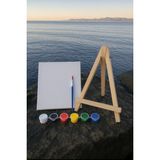 Regislunart Boyama Seti 20X20 Tuval Ayarlanabilir Şövale Seti 1 Adet Fırça ve 6lı Mini Boya Seti Başlangıç Seti