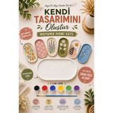 Regislunart Boyanabilir Dekoratif Plastik Tepsi Seti-Kendin Tasarla Boya Hobi Seti-6lı Boya Ve 1 Adet Fırça 3D Takı Tepsisi Organizer