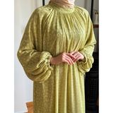Reglan Kol Kesme Jakar Astarlı Şifon Elbise 1877 Navra | Fendel - Fıstık Yeşili - 42