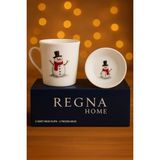 Regna Home 2 Parça Yılbaşı Temalı Porselen Kupa (300 Cc) & Kase Takımı Hediyelik Kutu | 5 Farklı Desen Seçeneği - NEŞELİ KARDAN ADAM