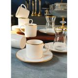 Regna Home Sena Yaldızlı 18 Parça Gold Çay-Kahve Bardağı Seti, Türk Kahve Fincan Takımı Çay Takımı - 18 Adet - 95 ml
