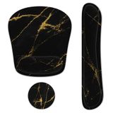 Regofine Klavye Bilek Desteği Hafızalı Köpük Ergonomik Mouse Pad Bilgisayar Bilek Destek Seti ile Ev, Ofis için Kaymaz Kauçuk Tabanlı Bardak Altlığı - Siyah Mermer