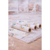 Regron Tek Kullanımlık Bebek Masası Örtüsü Gökkuşağı Desen 100x120 Pratik Masa Örtüsü