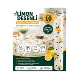 Regron Tek Kullanımlık Kağıt (1 ADET) Masa Örtüsü 100x120 cm Limon Desenli, Baby Shower, Piknik, Eğlence,