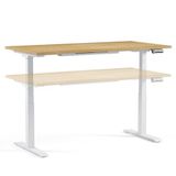 Regula Desk 3P - Elektrikli Yükseklik Ayarlı Çalışma Masası, Çift Motorlu, Bluetooth Kontrollü, 60-125 cm Ayar Aralığı, 125 kg Taşıma Kapasiteli, 3 hafızalı (Beyaz Ayak - Antrasit Tabla, 120x60)