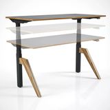 Regula Desk Dandy - Elektrikli Yükseklik Ayarlı Çalışma Masası, Sıradışı Tasarım, Çift Motorlu, Bluetooth Kontrollü, 60-125Cm Ayar Aralığı, Ödüllü Kontrol Paneli (Siyah Ayak - Meşe