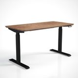 Regula Desk Solid V - Elektrikli Yüksekliği Ayarlanabilir Açılı Kesim Kenar Masif Ceviz Çalışma Masası - Siyah Ayak, Ceviz Masif Tabla, 200X80 cm - Siyah - Ceviz
