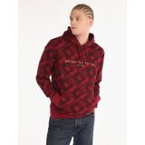 Regular Fit Baskılı Kapüşonlu Mor Erkek Sweatshirt