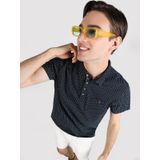 Regular Fit Baskılı Lacivert Erkek Polo Yaka Kısa Kol Tişört