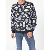 Regular Fit Baskılı Mavi Erkek Sweatshirt