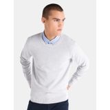 Regular Fit Bisiklet Yaka Basic Beyaz Erkek Kazak