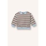 Regular Fit Bisiklet Yaka Düşük Omuzlu Çizgili Erkek Bebek Sweatshirt