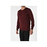 Regular Fit Bisiklet Yaka Erkek Mor Kazak