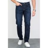 Regular Fit Boru Paça Likralı Erkek Jeans Kot Pantolon - Koyu Mavi