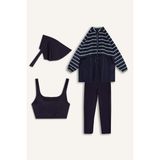 Regular Fıt Çiçekli 5'li Burkini Mayo