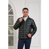 REGULAR FİT DİK YAKA ASTARLI KAPİTONE ERKEK MONT YEŞİL 52