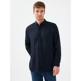 Regular Fit Erkek Gömlek U.kol - 2XL - Lacivert