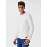 Regular Fit Erkek Kazak - Beyaz - XL