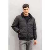 Regular Fit Gömlek Yaka Astarlı Fermuarlı Suni Deri Mont
