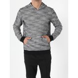 Regular Fit Kapüşonlu Desenli Gri Erkek Sweatshirt