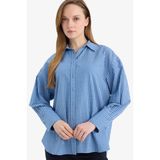 Regular Fıt Kareli Poplin Uzun Kollu Tunik