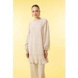 Regular Fit Keten Karışımlı Uzun Kollu Tunik