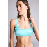 Regular Fıt Kırışık Dokulu Turkuaz Bikini Üstü