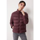 Regular Fit Normal Kesim Dik Yaka Mor Şişme Mont