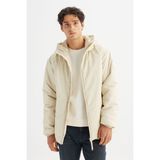 Regular Fit Normal Kesim Kapüşonlu Cepli Casual Mont - Gri