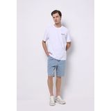 Regular Fit Orta Bel Düz Erkek Indigo Ecologic Jean Şort