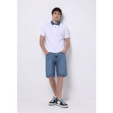 Regular Fit Orta Bel Düz Erkek Indigo Jean Şort
