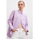 Regular Fit Poplin Gömlek Lila