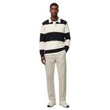 Regular Fit Renk Bloklu Şardonlu Uzun Kollu Polo Yaka Sweatshirt
