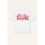 Regular Fıt Türkiye Baskılı Kısa Kollu Beyaz Tişört Erkek Bebek