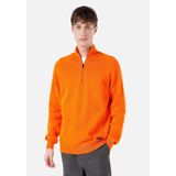 Regular Fit Turtle Neck Jakarlı Erkek Turuncu Kazak