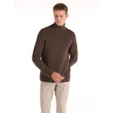 Regular Fit Turtle Neck Kahverengi Erkek Kazak
