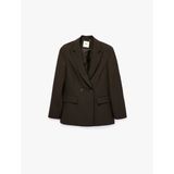 Regular Fit Uzun Kollu Cep Detaylı Düğmeli Kruvaze Yaka Blazer Ceket