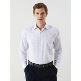Regular Fit Uzun Kollu Ekose Gabardin Erkek Gömlek (W5) - Blue