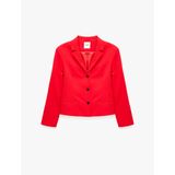 Regular Fit Uzun Kollu Geniş Yaka Düğmeli Dikiş Detaylı Cepli Blazer Ceket
