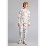 Regular Fit Uzun Kollu Üst Lastikli Paça Alt Baskılı 2'li Pijama Takımı Erkek Çocuk