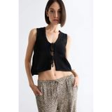 Regular Fit V Yaka Önden Bağlamalı Bluz
