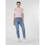Regular Fit V Yaka Triko Pembe Kadın Kazak
