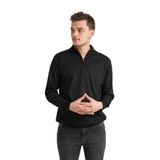 Regular Fit Yarım Balıkçı Fermuarlı Akrilik Viskon Karışımlı Erkek Triko Kazak SİYAH M