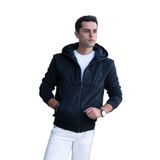 REGULARFİT KAPŞONLU FERMUARLI 3 İPLİK KALIN ERKEK SWEATSHİRT SİYAH XL