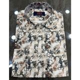 Regularfit Poplin Desenli Dijital Baskı Erkek Gömlek %100 Pamuk - 2XL - Çok Renkli 02
