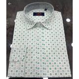 Regularfit Poplin Desenli Dijital Baskı Erkek Gömlek %100 Pamuk - XL - Acı Yeşil